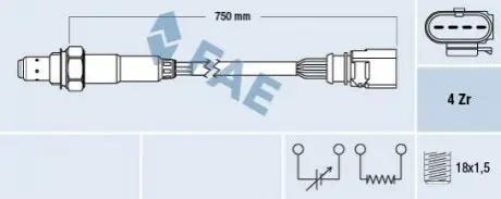 Лямбда зонд VW Golf/Jetta 1.4TSI 06-10/Skoda Fabia 1.6 07-15 FAE 77399