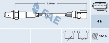 Лямбда-зонд FAE 77438 (фото 1)