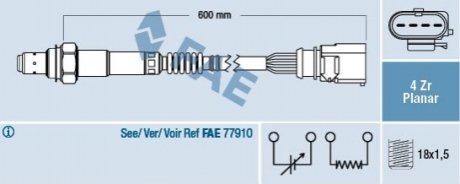 Лямбда-зонд FAE 77458 (фото 1)