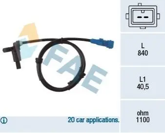 Датчик ABS FAE 78022