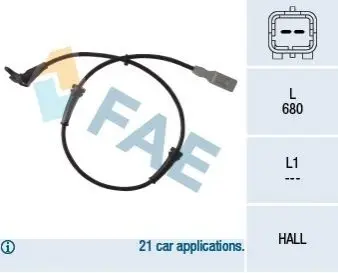 Датчик ABS FAE 78036