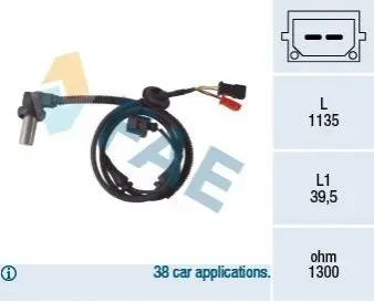 Датчик ABS (передній) Audi A6 1.8-2.8 97-05 FAE 78085