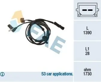 Датчик ABS (задній) Audi A4 00-08 (L) FAE 78171