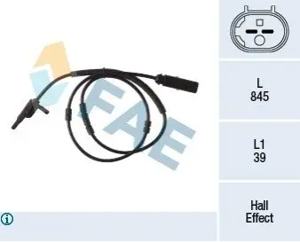 Датчик ABS (задний) BMW 1 (F20/F21)/3 (F30/F80) 11- (L=885mm) FAE 78292