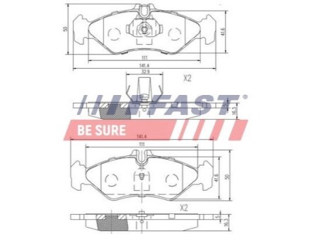 Колодки гальмові MERCEDES SPRINTER 95> 901-905 ЗАД FAST FT29017