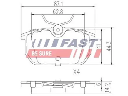 Колодки гальмівні (передні) Renault 12 70-76/Fiat Punto/Panda 93-06 FAST FT29035
