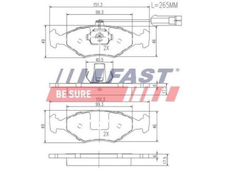 КОЛОДКИ ТОРМ. FIAT PALIO/SIENA 00- FAST FT29086