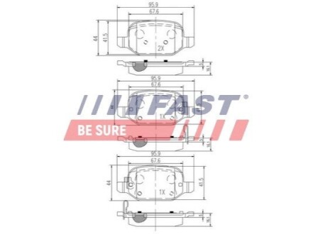 Колодки гальм. ЗАДН. FIAT 500L FAST FT29089 (фото 1)