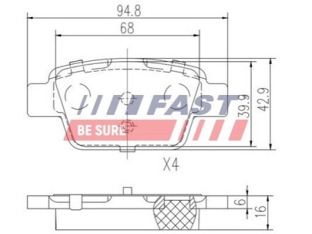 Гальмівні колодки (набір) FAST FT29115 (фото 1)