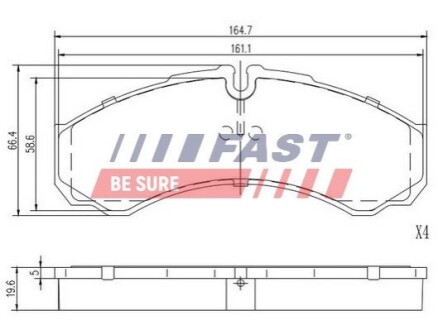 Гальмівні колодки (набір) FAST FT29121 (фото 1)