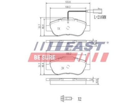 Тормозные колодки.) FAST FT29123