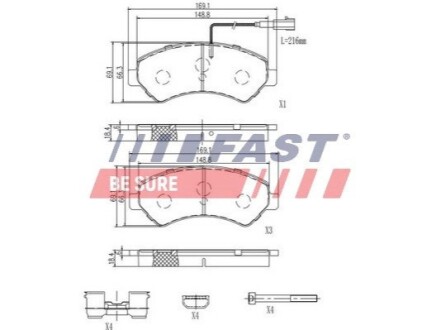 Колодки гальм. ПЕРЕДН. FIAT DUCATO 20Q 06- FAST FT29132 (фото 1)