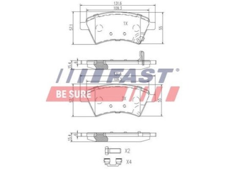 Гальмівні колодки (набір) FAST FT29139