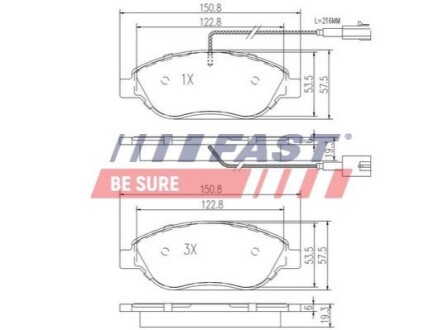 КОЛОДКИ ТОРМ. ПЕРЕДН. FIAT BRAVO 1.9/2.0JTD 07- FAST FT29145