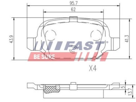 Тормозные колодки.) FAST FT29162