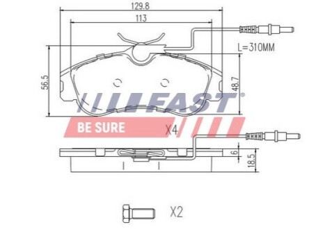 Гальмівні колодки дискові перед. Peugeot Berlingo/Partner 96-02 FAST FT29517