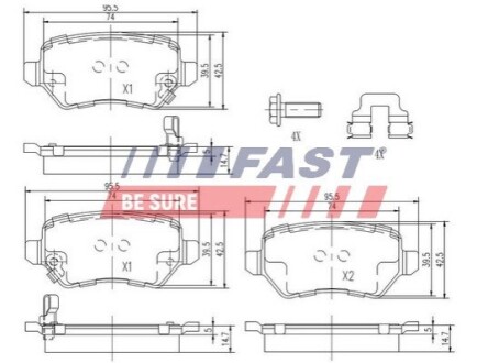 Гальмівні колодки (набір) FAST FT29524