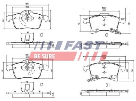 Гальмівні колодки (набір) FAST FT29526