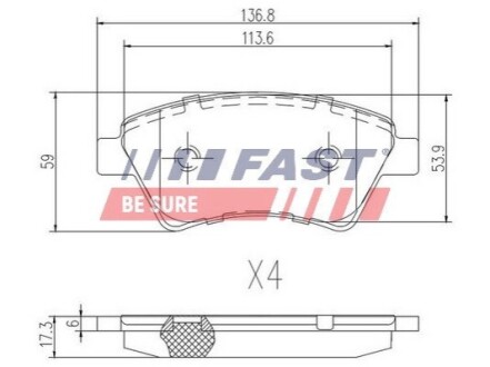 Гальмівні колодки (набір) FAST FT29531