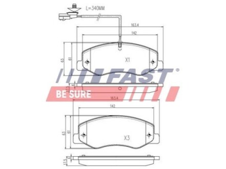 Гальмівні колодки дискові зад. Opel Movano B 10- /Nissan NV400 11- /Renault Master 10- FAST FT29537