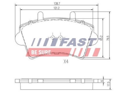 Гальмівні колодки дискові перед. Renault Master 1.9D / 2.2D / 2.5 FAST FT29540