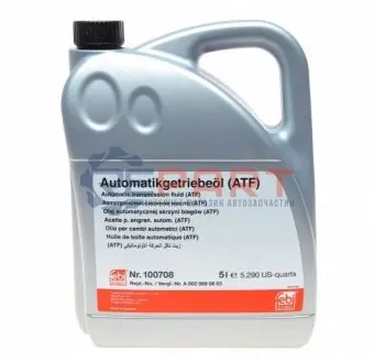 Фото 1 — Олива АКПП ATF (5L) (жовте) (MB 236.16/236.17) FEBI BILSTEIN (100708) Фото Олива АКПП ATF (5L) (жовте) (MB 236.16/236.17) FEBI BILSTEIN (100708) зображення 1