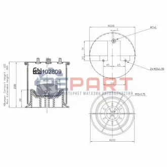 Балон пневматичної ресори, пневматична підвіска Febi Bilstein 102809