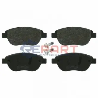Комплект гальмівних колодок передн, CITROEN BERLINGO, C3 I, C4, C4 I, XSARA, XSARA PICASSO FIAT GRANDE PUNTO OPEL COMBO TOUR PEUGEOT 1007, 206, 207, 307, PARTNER 1.3D-2.0D 02.98 Febi Bilstein 16422
