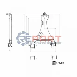 Важіль підвіски (передній/знизу) (R) Toyota Land Cruiser Prado 02-10 FEBI BILSTEIN 174202 Купити в Україні