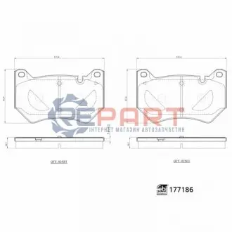 Фото 1 — Колодки гальмівні (передні) Audi Q5 16- FEBI BILSTEIN (177186) Фото Колодки гальмівні (передні) Audi Q5 16- FEBI BILSTEIN (177186) зображення 1