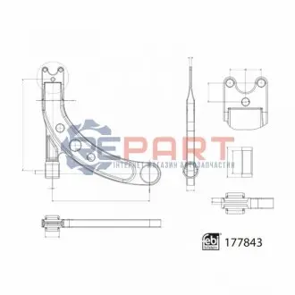Важіль підвіски Прав передн 17,2 мм HYUNDAI ACCENT IV 1.4/1.6/1.6D 11.10 Febi Bilstein 177843
