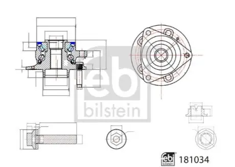Комплект підшипника колеса передн OPEL ASTRA K 1.0-1.6D 06.15-12.21 Febi Bilstein 181034