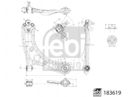 Рычаг подвески (передний/снизу)) (R) Hyundai Tucson/Kia Sportage 15- FEBI BILSTEIN 183619 (фото 1)
