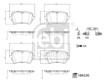 Колодки гальмівні (задні) Audi A6/A7/A8/Q7/Q8/VW Touareg 18- (TRW) Febi Bilstein 184230 Купити в Україні
