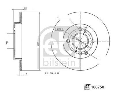 Диск гальмівний FEBI BILSTEIN 188758