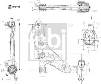 FEBI MAZDA Важіль передній правий CX-5 (KF) 2.0-2.5 17- Febi Bilstein 193401
