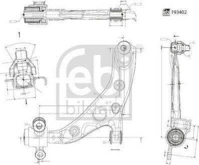 FEBI MAZDA Важіль передній лівий CX-5 (KF) 2.0-2.5 17- FEBI BILSTEIN 193402