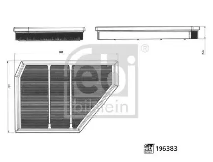 Фільтр повітряний (фільтруючий елемент) BMW X5 (G05, F95), X6 (G06, F96), X7 (G07), XM (G09) 4.4/4.4H 08.19 Febi Bilstein 196383 Купити в Україні