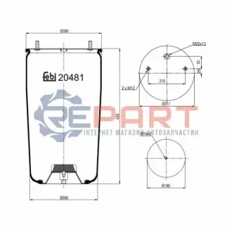 Кожух пневматической рессоры Febi Bilstein 20481