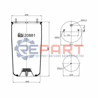 Балон пневматичної ресори, пневматична підвіска Febi Bilstein 20881