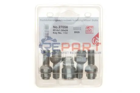 Комплект колісних болтів VW Caddy III/ T4/ T5 (M14x1.5mm) Febi Bilstein 27056 Купити в Україні