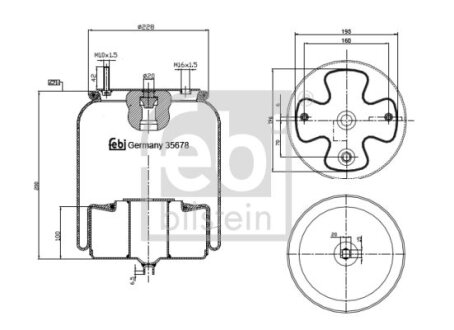 Кожух пневматической рессоры FEBI BILSTEIN 35678