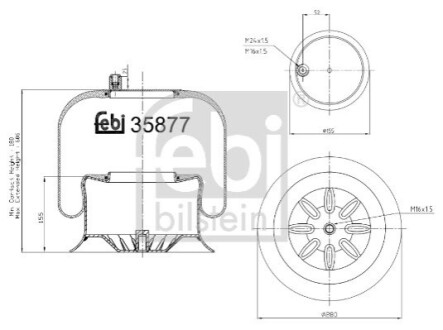 Кожух пневматической рессоры FEBI BILSTEIN 35877