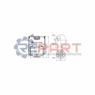 Балон пневматичної ресори, пневматична підвіска Febi Bilstein 39153