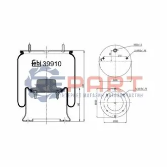 Балон пневматичної ресори, пневматична підвіска Febi Bilstein 39910