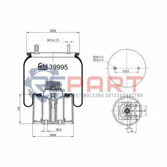 Балон пневматичної ресори, пневматична підвіска Febi Bilstein 39995