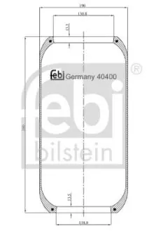 Пневмоподушка VOLVO 7300, 8300, 8500, 8700, 8900, 9400, 9500, 9700, 9900, B11, B12, B6, B7, B8 01.91 Febi Bilstein 40400 Купити в Україні