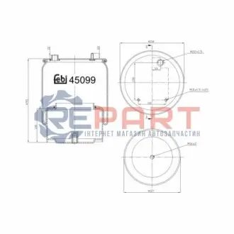 Балон пневматичної ресори, пневматична підвіска Febi Bilstein 45099