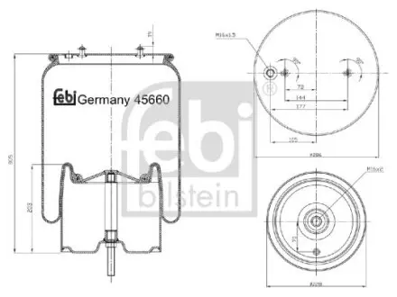 Балон пневматичної ресори, пневматична підвіска Febi Bilstein 45660