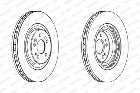 Диск гальмівний передн Лів/Прав MERCEDES M (W163) 2.3-5.4 02.98-06.05 FERODO DDF1085C1